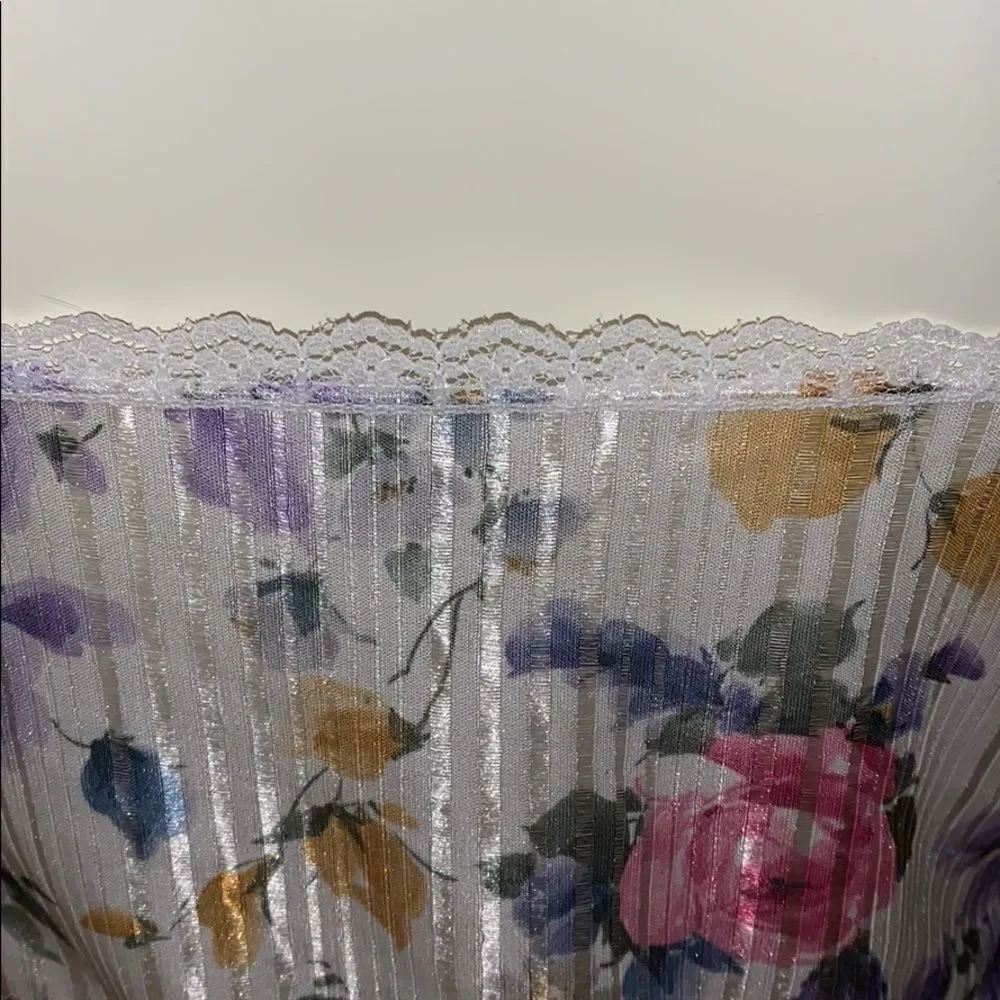 Large‎ Floral Print satin lace slip dress. Size small